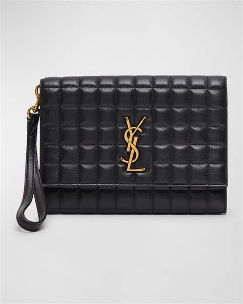 ysl linen clutch|ysl wristlet clutch.